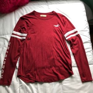 Maroon Hollister Long-Sleeve T-Shirt
